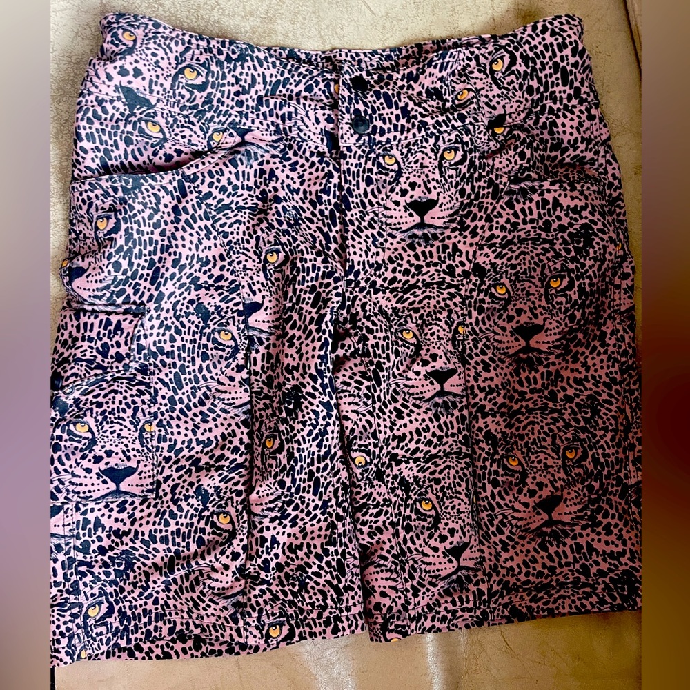 SHREDLY brown and black leopard MTB mountain biking short size 10